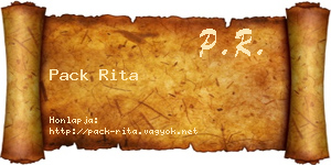 Pack Rita névjegykártya